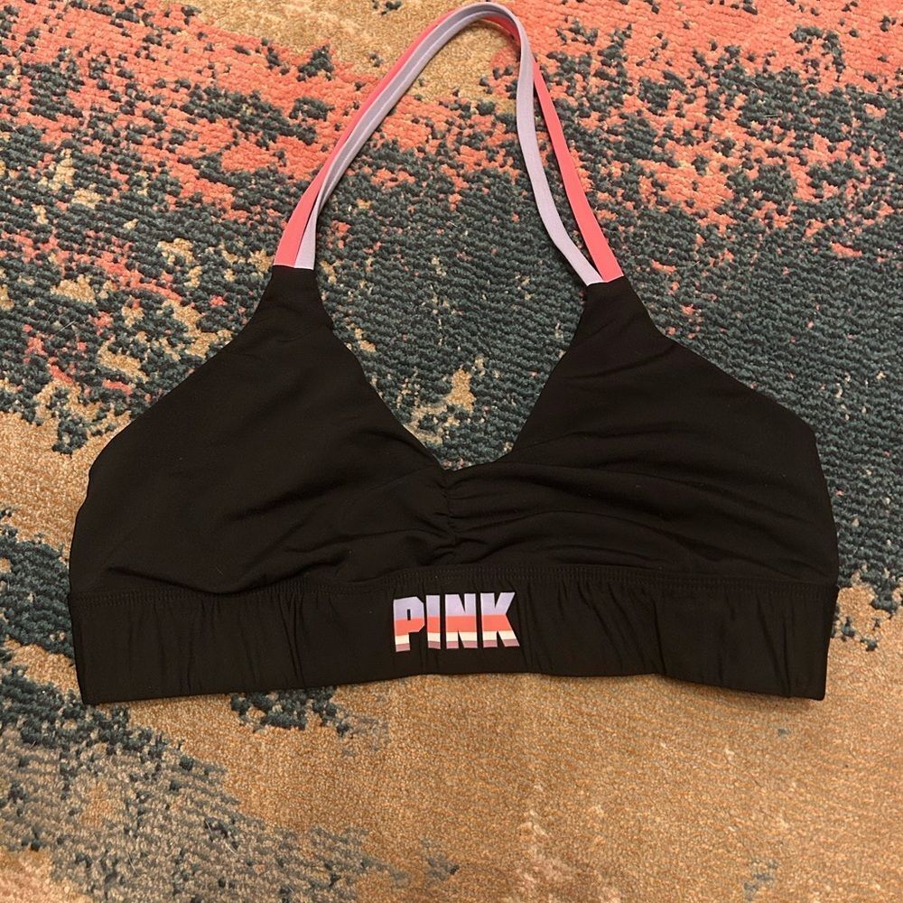 Victoria's Secret Black and Pink Sports Bra